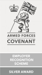 Stonewall Diversity Champions and Armed Forces Covenant Employer Recognition Scheme Silver Award logos